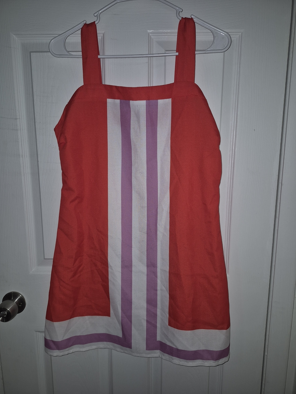 SHEIN Red Mini Dress(tunic) with White and Lavender Stripes